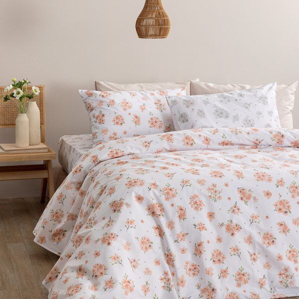 Σετ Υπέρδιπλα Σεντόνια Fashion Life 170x200+30 FL6295 Με Λάστιχο Λευκό Palamaiki