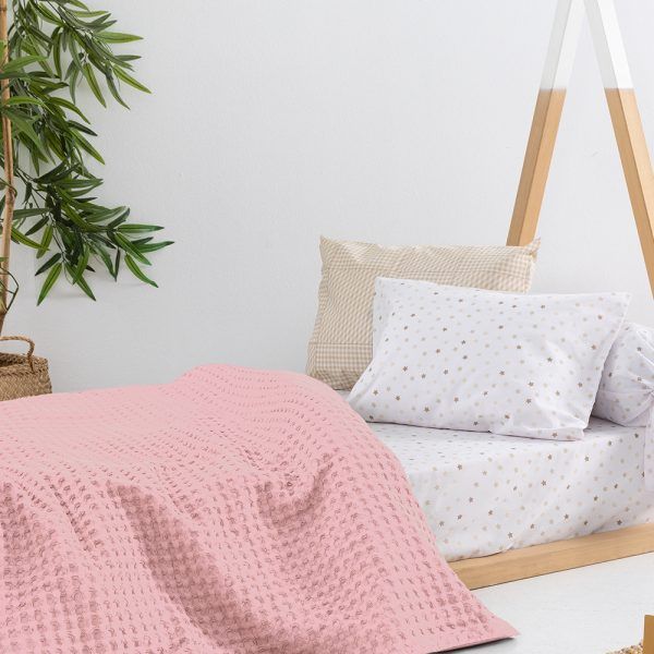 Κουβέρτα Πικέ Κούνιας Baby Blankets 100x150 MARCIE PINK Ροζ Palamaiki