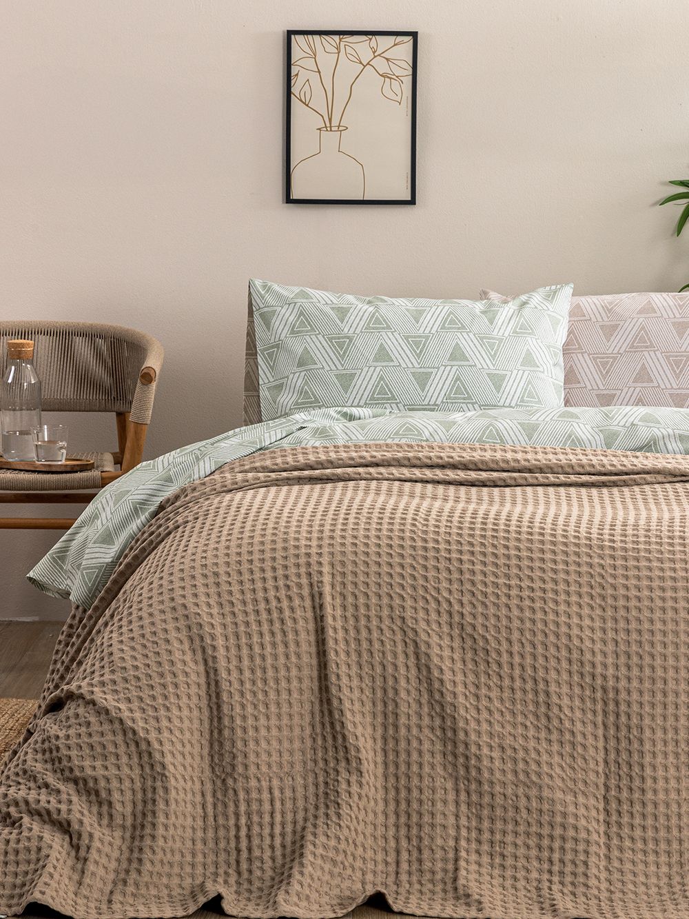 5205857311018_2 Κουβέρτα Πικέ Κούνιας Baby Blankets 100x150 MARCIE BEIGE Μπεζ Palamaiki - Image 1