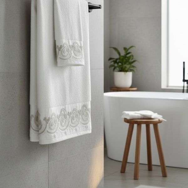 Σετ Πετσέτες Towels Collection MAIRA WHITE Λευκό Palamaiki