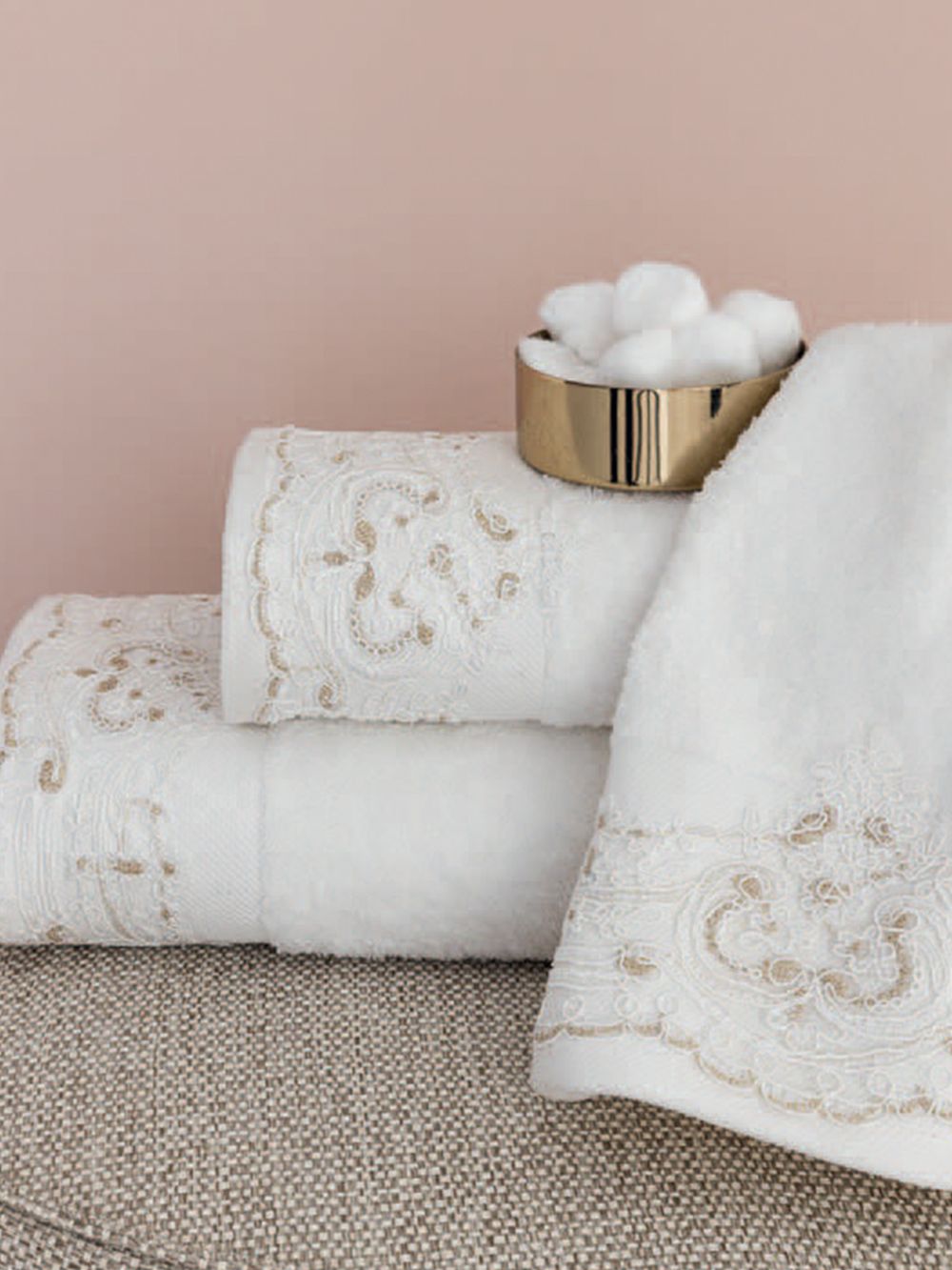 5205857311537_2 Σετ Πετσέτες Towels Collection LIST CREAM Εκρού Palamaiki - Image 1