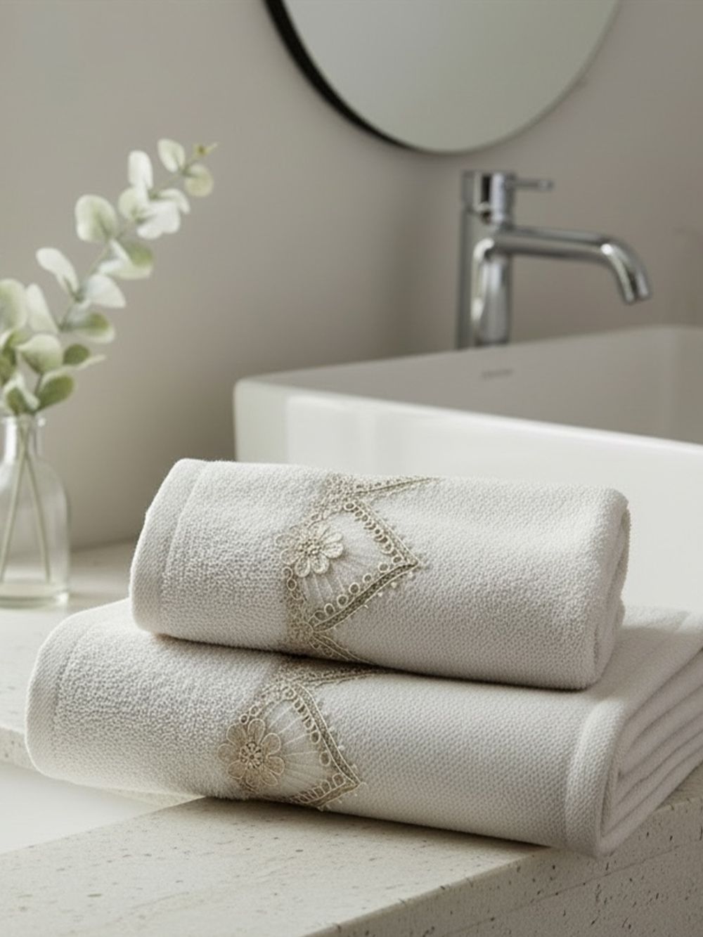 5205857311551_2 Σετ Πετσέτες Towels Collection PENTE CREAM Εκρού Palamaiki - Image 1
