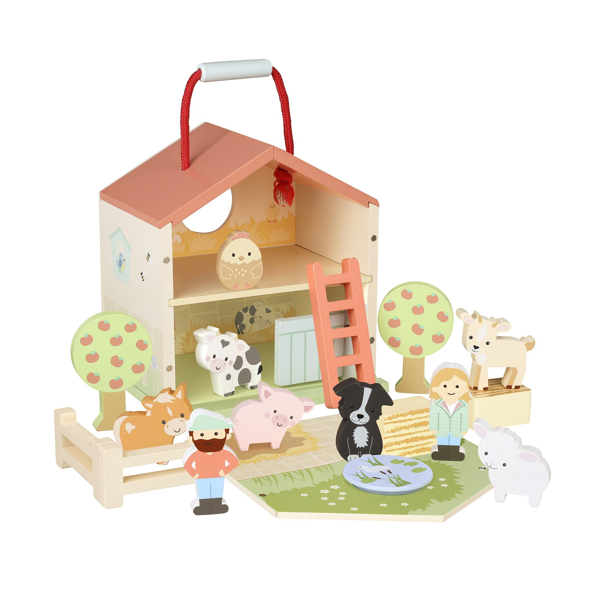 60-11559-5 Ξύλινος Αχυρώνας Farmyard Play Set Orange Tree Toys (FSC®) - Image 1