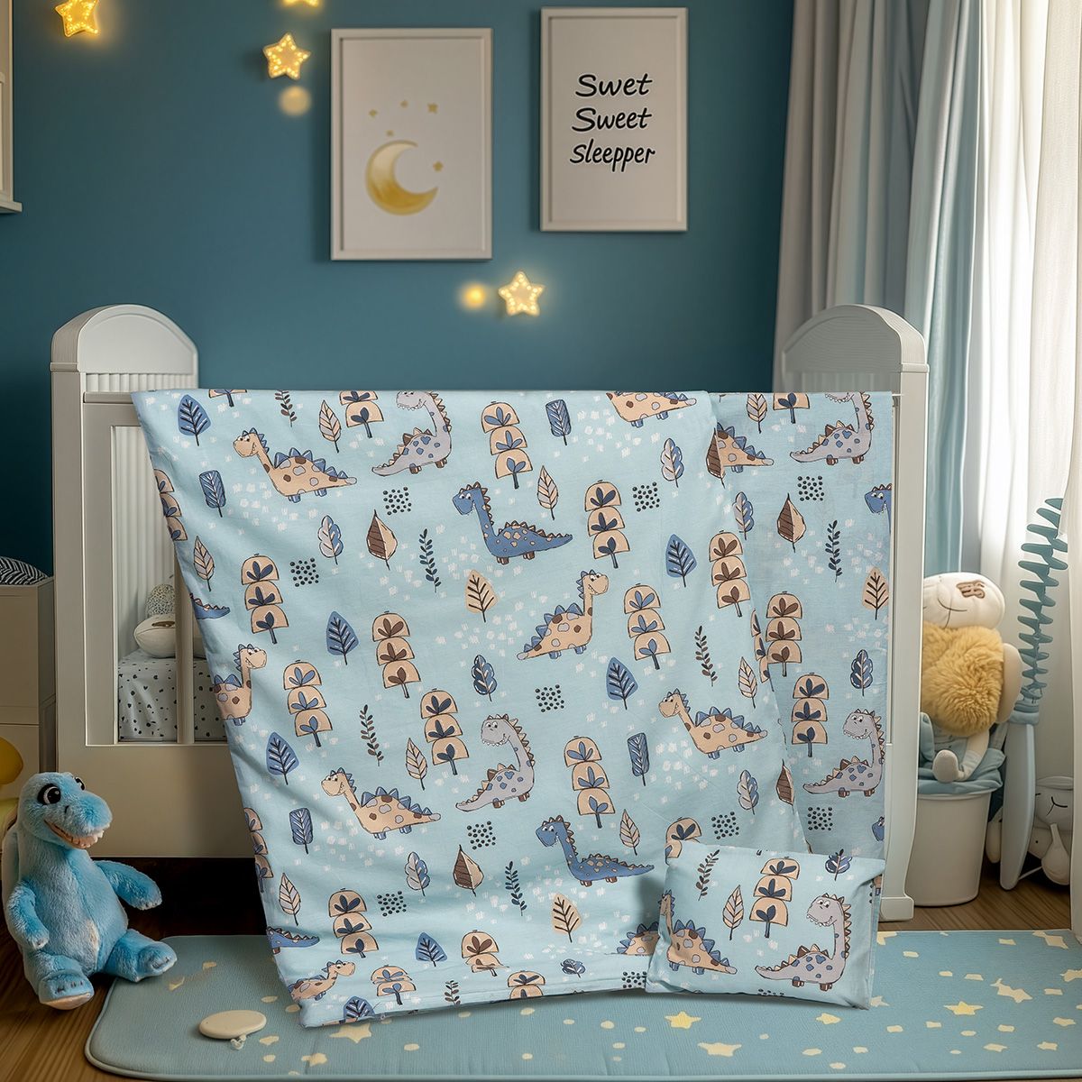 6325_bebe Beauty Home Σετ σεντόνια βρεφικά Bloom Art 6325 120x170 Σιέλ - Image 1