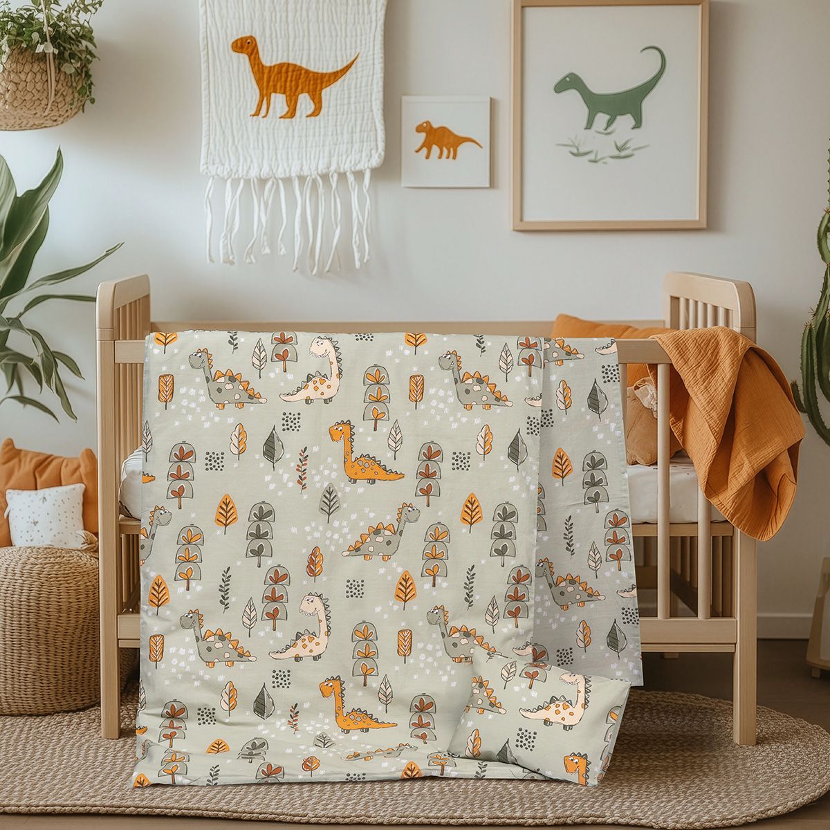 6326_bebe Beauty Home Σετ σεντόνια βρεφικά Bloom Art 6326 120x170 Λαδί - Image 1