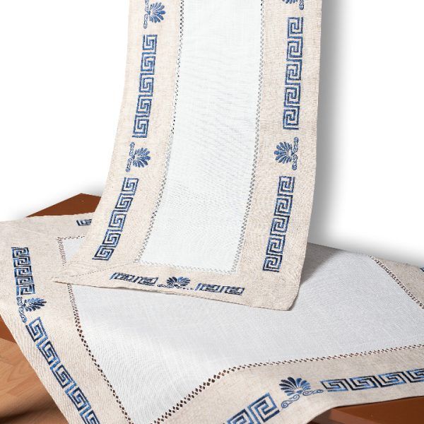 Τραπεζομάντηλο WH19-010 (160cm x 350cm) μπλέ SilkFashion