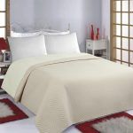 ΚΟΥΒΕΡΛΙ σετ (220cm x 240cm) BONES beige/ivory SilkFashion