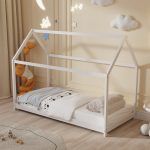 ΚΡΕΒΑΤΙ ΠΑΙΔΙΚΟ PEPE HM677.03 τ.MONTESSORI ΞΥΛΟ ΠΕΥΚΟ ΛΕΥΚΟ- 190x90εκ - Image 2