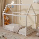 ΚΡΕΒΑΤΙ ΠΑΙΔΙΚΟ PEPE HM678.03 τ.MONTESSORI ΞΥΛΟ ΠΕΥΚΟ ΛΕΥΚΟ- 140x70εκ - Image 2