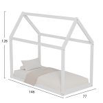 ΚΡΕΒΑΤΙ ΠΑΙΔΙΚΟ PEPE HM678.03 τ.MONTESSORI ΞΥΛΟ ΠΕΥΚΟ ΛΕΥΚΟ- 140x70εκ - Image 3