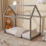 ΚΡΕΒΑΤΙ ΠΑΙΔΙΚΟ PEPE HM678.05 τ.MONTESSORI ΞΥΛΟ ΠΕΥΚΟ ΓΚΡΙ- 140x70εκ - Image 2