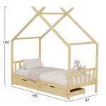 ΚΡΕΒΑΤΙ ΠΑΙΔΙΚΟ KLARICE HM680.01 τ.MONTESSORI-2 ΣΥΡΤΑΡΙΑ-ΞΥΛΟ ΠΕΥΚΟ ΦΥΣΙΚΟ-190x90εκ - Image 3