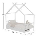 ΚΡΕΒΑΤΙ ΠΑΙΔΙΚΟ KLARICE HM680.03 τ.MONTESSORI-2 ΣΥΡΤΑΡΙΑ-ΞΥΛΟ ΠΕΥΚΟΥ ΛΕΥΚΟ-190x90εκ - Image 3