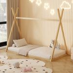 ΚΡΕΒΑΤΙ ΠΑΙΔΙΚΟ MUNK HM681.01 τ.MONTESSORI ΜΑΣΙΦ ΞΥΛΟ ΠΕΥΚΟΥ ΦΥΣΙΚΟ- 190x90εκ - Image 2