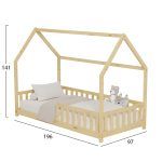 ΚΡΕΒΑΤΙ ΠΑΙΔΙΚΟ ΜΕ ΚΑΓΚΕΛΑ PHYLLIS HM679.01 τ.MONTESSORI ΞΥΛΟ ΠΕΥΚΟ ΦΥΣΙΚΟ-190x90εκ. - Image 3