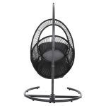 ΚΡΕΜΑΣΤΗ ΦΩΛΙΑ RULER HM6083 ΜΑΥΡΟ ΜΕΤΑΛΛΟ ΚΑΙ ΣΥΝΘ.RATTAN-ΓΚΡΙ ΜΑΞΙΛΑΡΙ 120x110x190Υ - Image 6
