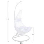 ΚΡΕΜΑΣΤΗ ΠΟΛΥΘΡΟΝΑ ΦΩΛΙΑ MILLIE HM5996.03 ΜΕΤΑΛΛΟ-ΣΥΝΘ.RATTAN ΛΕΥΚΟ Φ95x195Υεκ. - Image 2