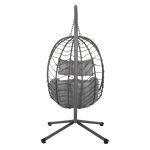 ΚΡΕΜΑΣΤΗ ΠΟΛΥΘΡΟΝΑ ΦΩΛΙΑ MILLIE HM5997.10 ΜΕΤΑΛΛΟ-ΣΥΝΘ.RATTAN ΓΚΡΙ 90x75x190Υεκ. - Image 6