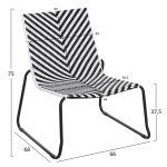 ΜΕΤΑΛΛΙΚΗ ΚΑΡΕΚΛΑ PONY HM6082 ΜΑΥΡΟ & ΑΣΠΡΟ ΣΥΝΘ.RATTAN 66x68x75Υεκ. - Image 2