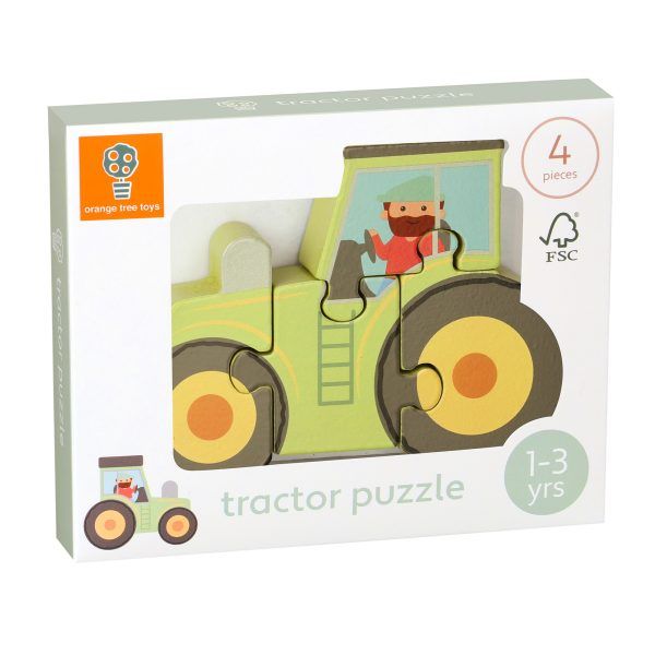 Μικρό Παζλ Τρακτέρ Farmyard Orange Tree Toys