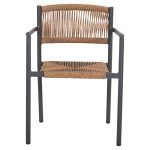 ΠΟΛΥΘΡΟΝΑ ΑΛΟΥΜΙΝΙΟΥ STER HM5786.12 ΑΝΘΡΑΚΙ-ΣΥΝΘ.RATTAN ΜΠΕΖ 55,5x53x78Υεκ. - Image 3