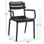 ΠΟΛΥΘΡΟΝΑ ΠΟΛΥΠΡΟΠΥΛΕΝΙΟΥ PHILLY HM6123.02 ΜΑΥΡΟ 58.5x49x83.5Υεκ. - Image 2