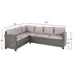 ΣΕΤ ΣΑΛΟΝΙ ΓΩΝΙΑ & ΤΡΑΠΕΖΙ CARSON HM6078.01 ΓΚΡΙ ΣΥΝΘ.RATTAN-ΜΑΞΙΛΑΡΙΑ - Image 2
