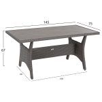 ΣΕΤ ΣΑΛΟΝΙ ΓΩΝΙΑ & ΤΡΑΠΕΖΙ CARSON HM6078.01 ΓΚΡΙ ΣΥΝΘ.RATTAN-ΜΑΞΙΛΑΡΙΑ - Image 3