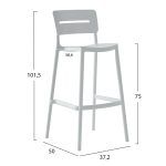 ΣΚΑΜΠΟ BAR ΠΟΛΥΠΡΟΠΥΛΕΝΙΟΥ SNOD2 HM6100.01 ΛΕΥΚΟ 37,2x50x101,5Υεκ. - Image 2