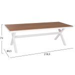 ΤΡΑΠΕΖΙ ΑΛΟΥΜΙΝΙΟΥ ΟΡΘΟΓΩΝΙΟ TAWNEE HM6039.02 ΛΕΥΚΟ-POLYWOOD ΦΥΣΙΚΟ 219,5x89,5x73Υ - Image 2