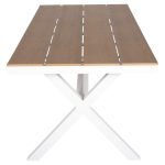 ΤΡΑΠΕΖΙ ΑΛΟΥΜΙΝΙΟΥ ΟΡΘΟΓΩΝΙΟ TAWNEE HM6039.02 ΛΕΥΚΟ-POLYWOOD ΦΥΣΙΚΟ 219,5x89,5x73Υ - Image 5