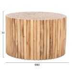 ΤΡΑΠΕΖΙ ΣΑΛΟΝΙΟΥ ΣΤΡΟΓΓΥΛΟ COOTER HM9863 ΚΛΑΔΙΑ TEAK-ΦΥΣΙΚΟ Φ80x50Υεκ. - Image 2