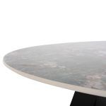 ΤΡΑΠΕΖΙ ΣΤΡΟΓΓΥΛΟ ZOD HM9852.03 ΠΡΑΣΙΝΟ ΜΑΡΜΑΡΟ ΚΕΡΑΜΙΚΟ TOP-ΜΑΥΡΑ ΜΕΤΑΛ.ΠΟΔΙΑ Φ135x74Υεκ - Image 4