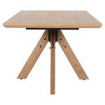 ΤΡΑΠΕΖΙ PAOLO HM9853 MDF ΜΕ ΚΑΠΛΑΜΑ ΦΡΑΞΙΝΟΥ-ΠΟΔΙΑ RUBBERWOOD-ΦΥΣΙΚΟ 180x90x75Yεκ - Image 4
