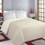 ΚΟΥΒΕΡΛΙ σετ (220cm x 240cm) WAVES beige/ivory SilkFashion