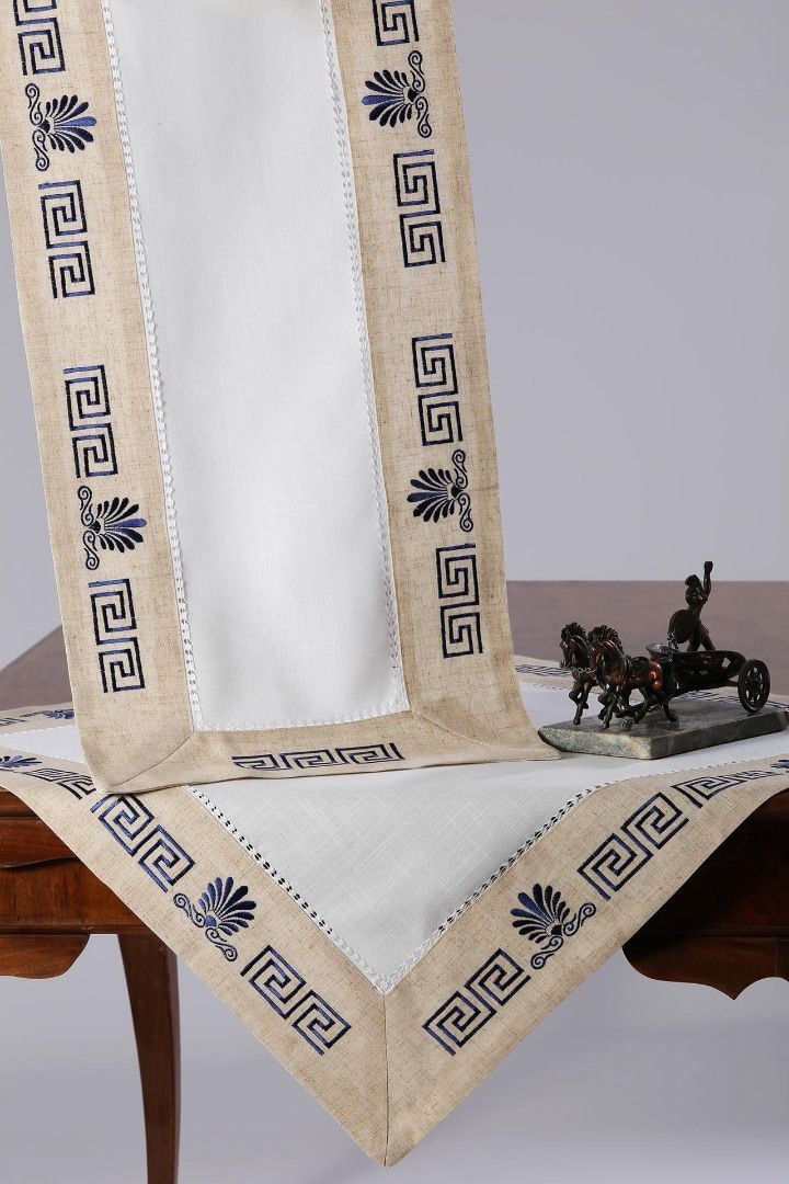 wh19-010ble Τραπεζομάντηλο WH19-010 (85cm x 85cm) μπλέ SilkFashion - Image 1