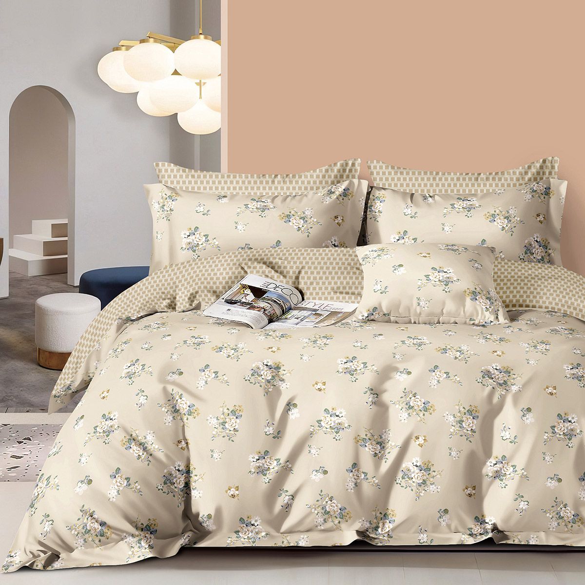 12698 Beauty Home Σετ παπλωματοθήκη υπέρδιπλη Memories Art 12698 230x250 Μπεζ - Image 1