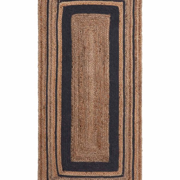 Χαλί γιούτα 1728 (60cm x 130cm) natural/black SilkFashion