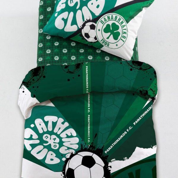Σετ Μονά Σεντόνια Panathinaikos F.C. 110x200+30 FC12 Με Λάστιχο  Palamaiki