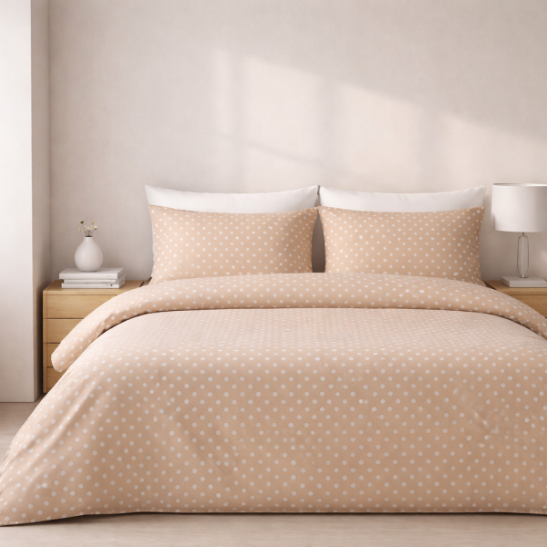 Σετ Πάπλωμα Υπέρδιπλο 220x240 Cosmin Dot Elegance Beige