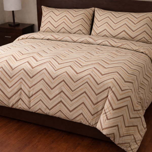Σετ Πάπλωμα Υπέρδιπλο 220x240 Cosmin Royal Wave Beige