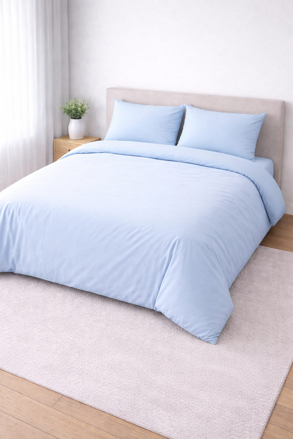 40001052 Σετ Κουβερλί Υπέρδιπλο 220x240 Cosmin Home Imports Light Blue - Image 1