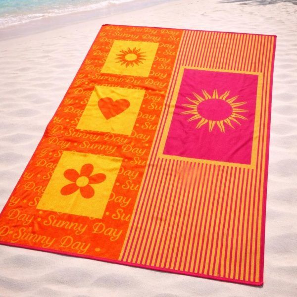 Πετσέτα Θαλάσσης Cosmin 90x165 Sunny Day Orange