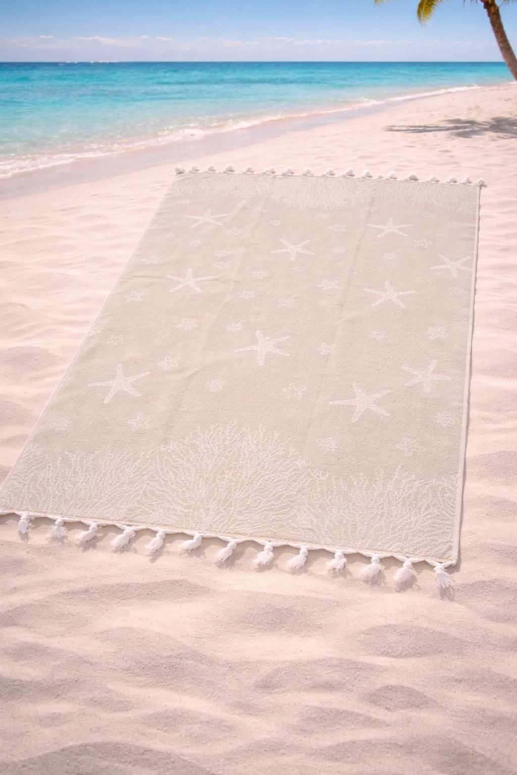 4000883 Πετσέτα Θαλάσσης Cosmin 75x150 Bangs Beige - Image 1
