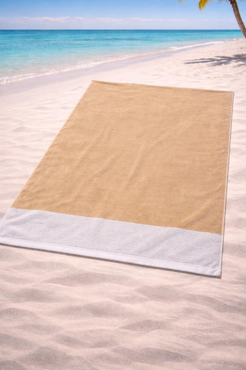 4000884 Πετσέτα Θαλάσσης Cosmin 90x165 Simple Beige - Image 1