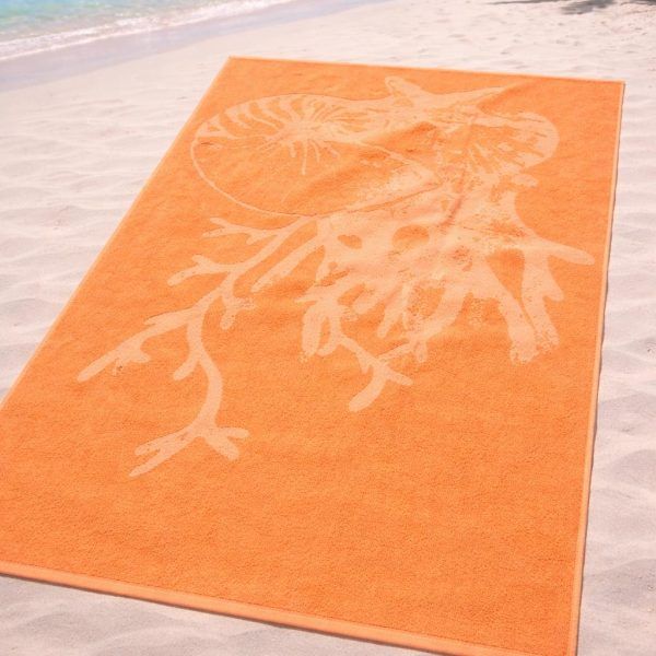 Πετσέτα Θαλάσσης Cosmin 90x165 Coral Orange