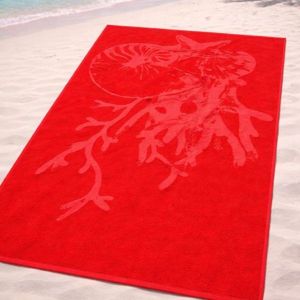Πετσέτα Θαλάσσης Cosmin 90x165 Coral Red