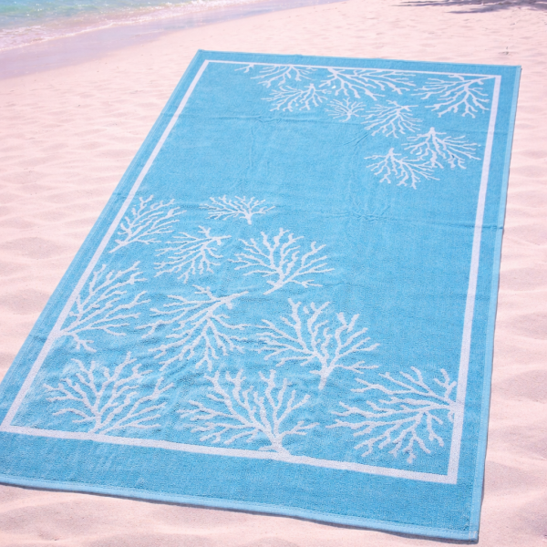 Πετσέτα Θαλάσσης Cosmin 90x165 Βranches Light Blue