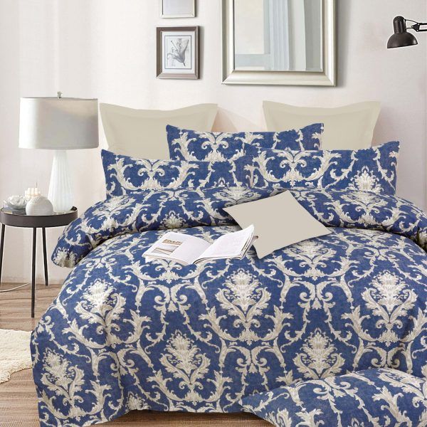Σετ Σεντόνια με Λάστιχο 160x200+30 Cosmin Lahour Dark Blue