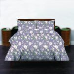 Σετ Σεντόνια με Λάστιχο 160x200+30 Cosmin Libre Flowers Purple